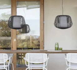 Suspension, Nara, noir, IP65, Ø46cm, H35cm - Faro