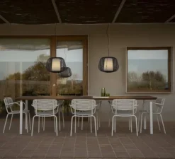 Suspension, Nara, noir, IP65, Ø46cm, H35cm - Faro