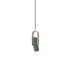 Suspension, Nastro 563.11, beige, vert-de-gris, IP40, L11cm, H37cm - Tooy
