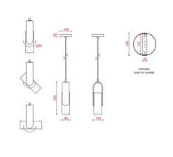 Suspension, Nastro 563.11, beige, vert-de-gris, IP40, L11cm, H37cm - Tooy