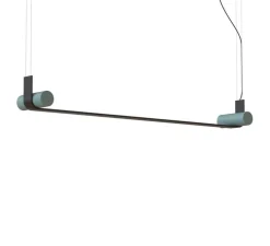 Suspension, Nastro 563.22, direct, noir texturé, vert-de-gris, IP40, LED, dim, 2700K, 8000 lm, L170cm, H19cm - Tooy