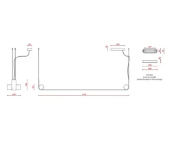 Suspension, Nastro 563.22, direct, noir texturé, vert-de-gris, IP40, LED, dim, 2700K, 8000 lm, L170cm, H19cm - Tooy