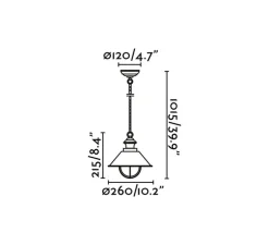 Suspension, Nautica 1P, brun foncé, Ø26cm, H21,5cm - Faro