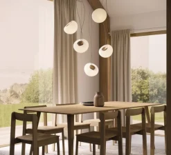 Suspension, Nautico, câble gris, blanc et laiton, Ø23cm, H15,5cm - Nordic Tales