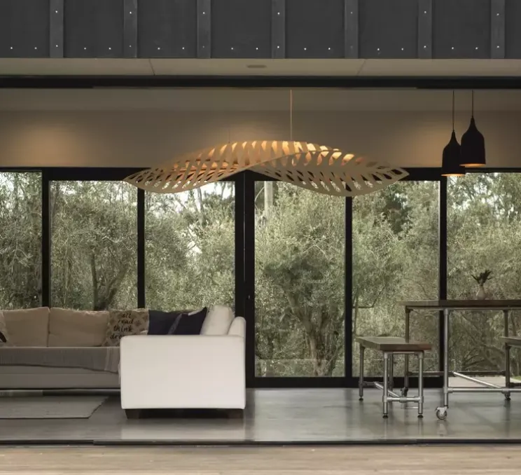 Suspension, Navicula Large, naturel, LED, dim, 2700K, L250cm, H45cm - David Trubridge