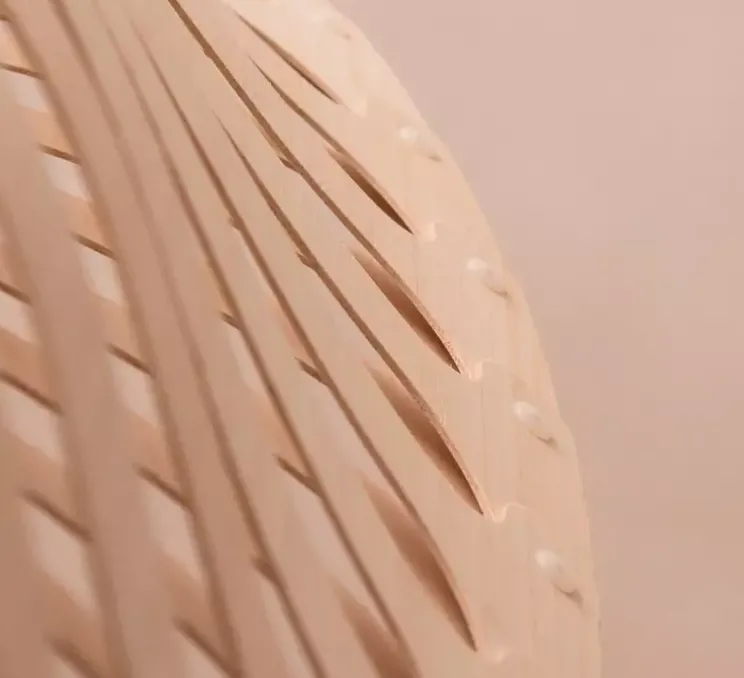 Suspension, Navicula Large, naturel, LED, dim, 2700K, L250cm, H45cm - David Trubridge