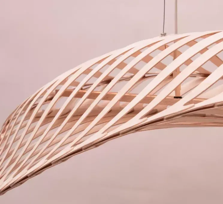 Suspension, Navicula Large, naturel, LED, dim, 2700K, L250cm, H45cm - David Trubridge