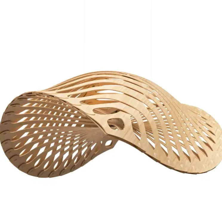 Suspension, Navicula Large, naturel, LED, dim, 2700K, L250cm, H45cm - David Trubridge