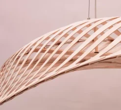 Suspension, Navicula Medium, naturel, LED, dim, 2700K, L195cm, H38cm - David Trubridge