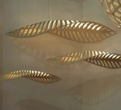 Suspension, Navicula Small, naturel, LED, dim, 2700K, L144cm, H20cm - David Trubridge