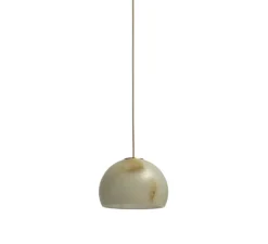 Suspension, Neil 11, albâtre, câble or et rosace or satiné, LED, 2700K, 654lm, Ø11cm, H7,2cm - Carpyen