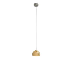 Suspension, Neil 11, albâtre, câble noir et rosace nickel mat, LED, 2700K, 654lm, Ø11cm, H7,2cm - Carpyen