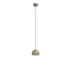 Suspension, Neil 11, albâtre, câble noir et rosace nickel mat, LED, 2700K, 654lm, Ø11cm, H7,2cm - Carpyen