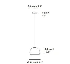 Suspension, Neil 11, albâtre, câble noir et rosace nickel mat, LED, 2700K, 654lm, Ø11cm, H7,2cm - Carpyen