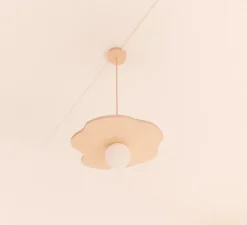 Suspension, Nenuphar moyen, bois naturel, Ø50cm, H1,5cm - Little Anana