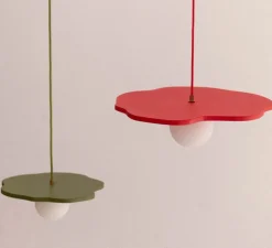 Suspension, Nenuphar petit, peinture laquée vert foncé, Ø35cm, H1,5cm - Little Anana