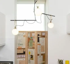 Suspension, NH S3, blanc, laiton, noir, L117,5cm, H67,2cm - Artemide