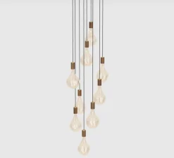 Suspension, Nine pendant + Voronoi II, noyer, 2200K, 150lm, dim, Ø5cm, H500cm maximum- Tala