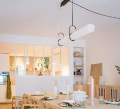 Suspension, NL 12, noir et blanc, LED, 2700K, 4800 lm, L130cm, H10,4cm - DCW éditions Paris