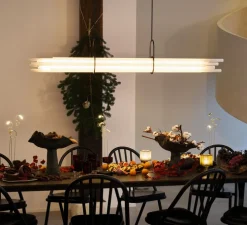 Suspension, NL 12, noir et blanc, LED, 2700K, 4800 lm, L130cm, H10,4cm - DCW éditions Paris