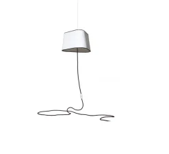 Suspension, Nomade Moyen Nuage , blanc, bordure noire, Ø32cm, H19cm - Designheure