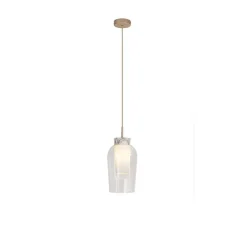 Suspension, Nora, blanc, marbre blanc, tige laiton, Ø18cm, H38,7cm - Mantra