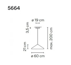 Suspension, North 5664, blanc, LED, dim, 2700K, 1041 lm, Ø60cm, H21cm - Vibia