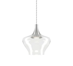 Suspension, Nostalgia cluster 24 pièces avec rosace blanche, gris fumé et cristal, LED, dim, 2700K, 1280 lm, Ø100cm, H150cm - Lodes