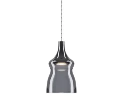 Suspension, Nostalgia cluster 24 pièces avec rosace blanche, gris fumé et cristal, LED, dim, 2700K, 1280 lm, Ø100cm, H150cm - Lodes