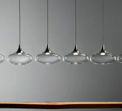 Suspension, Nostalgia large sans rosace, noir & transparent, LED, dim, 2700K, 1280 lm, Ø28cm, H21,5cm - Lodes