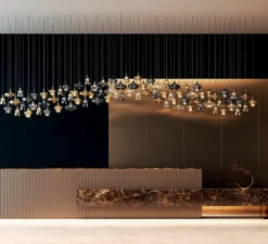 Suspension, Nostalgia large sans rosace, noir & transparent, LED, dim, 2700K, 1280 lm, Ø28cm, H21,5cm - Lodes