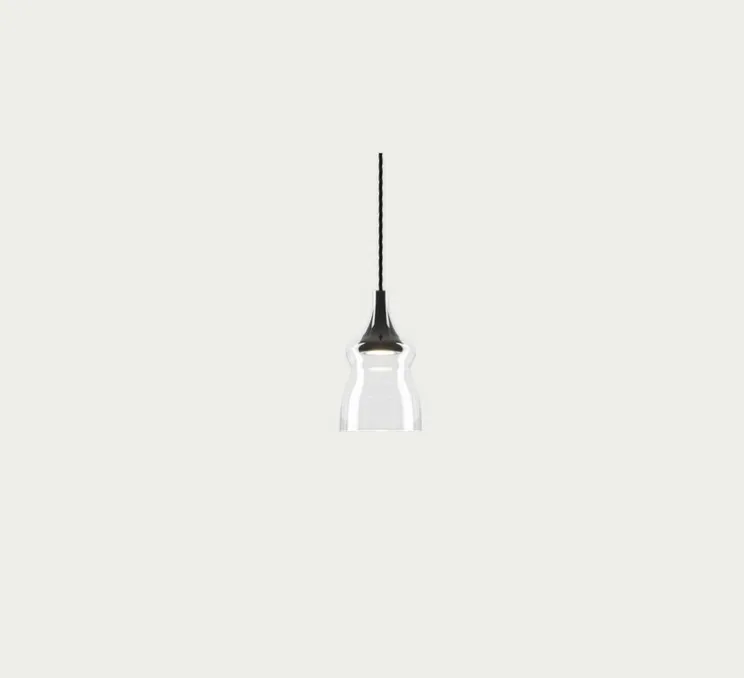 Suspension, Nostalgia small sans rosace, noir & transparent, LED, dim, 2700K, 1280 lm, Ø12,5cm, H21,5cm - Lodes