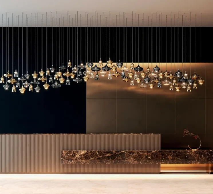 Suspension, Nostalgia small sans rosace, noir & transparent, LED, dim, 2700K, 1280 lm, Ø12,5cm, H21,5cm - Lodes