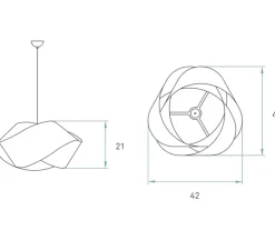 Suspension, Nut S, hêtre naturel, Ø42cm, H21cm - LZF
