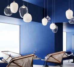 Suspension, Oblo Medium sans rosace, blanc soie, LED, dim, 2700K, 1280 lm, Ø20,6cm, H29,6cm - Lodes