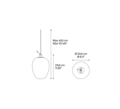 Suspension, Oblo Medium sans rosace, arc-en-ciel, LED, dim, 2700K, 1280 lm, Ø20,6cm, H29,6cm - Lodes