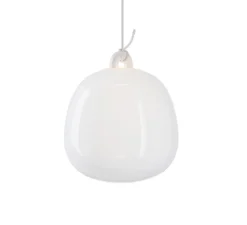 Suspension, Oblo Small sans rosace, blanc soie, LED, dim, 2700K, 1280 lm, Ø21cm, H24,3cm - Lodes