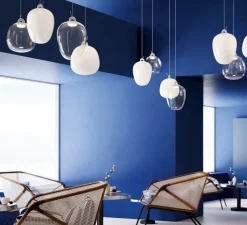 Suspension, Oblo Small sans rosace, transparent, LED, dim, 2700K, 1280 lm, Ø21cm, H24,3cm - Lodes