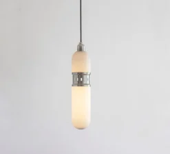 Suspension, occulo, Nickel satiné, Ø10cm, H46cm - Bert Frank