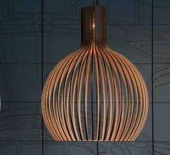 Suspension, Octo, 4240, noyer, 2800K, 1055lm, Ø54cm, H68cm - Secto Design