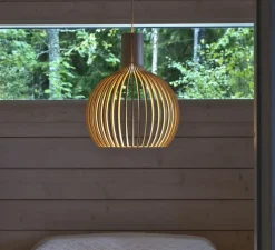 Suspension, Octo small, bouleau, 3000K, 1060lm, Ø45cm, H55cm - Secto Design