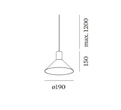 Suspension, Odrey 1.6 avec rosace en saillie noire, noir et or, Ø19cm, H15cm - Wever & Ducré