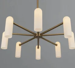 Suspension, Odyssey Round MD, Laiton laqué bruni, verre mat, Ø119,7cm, H41,6cm - Schwung