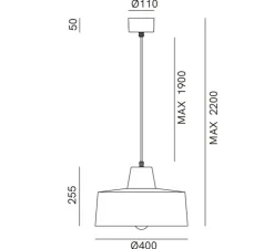 Suspension, Officina 268.06.FF, fer antique, Ø40cm, H25,5cm - Il Fanale