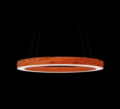 Suspension, Oh! Line, bois naturel de cerisier, LED, 3000K, 2057lm, Ø60cm, H5cm - LZF