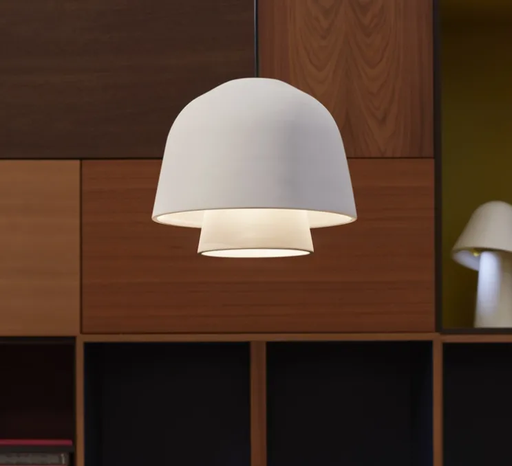 Suspension, Okina double, blanc mat, IP44, E27, Ø27,4cm, H23cm - Pott