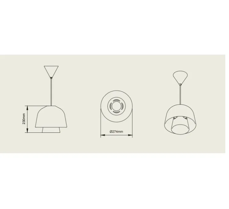 Suspension, Okina double, blanc mat, IP44, E27, Ø27,4cm, H23cm - Pott