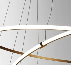 Suspension, Olympic F45- 3 diffusers, bronze, LED, 3000k, 18495lm, Ø138,7cm, H2cm - Fabbian