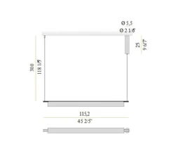 Suspension, Ombra, laiton, LED, dim, 2700K, 912 lm, L115,2cm, H7cm-Panzeri