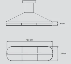 Suspension, Omma 1 long leaf, marron cerise naturel, structure noire, LED, dim, 3000K, 2590 lm, L123cm, H11cm - LZF